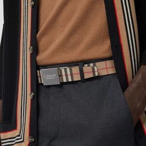 Burberry Check and Leather Belt